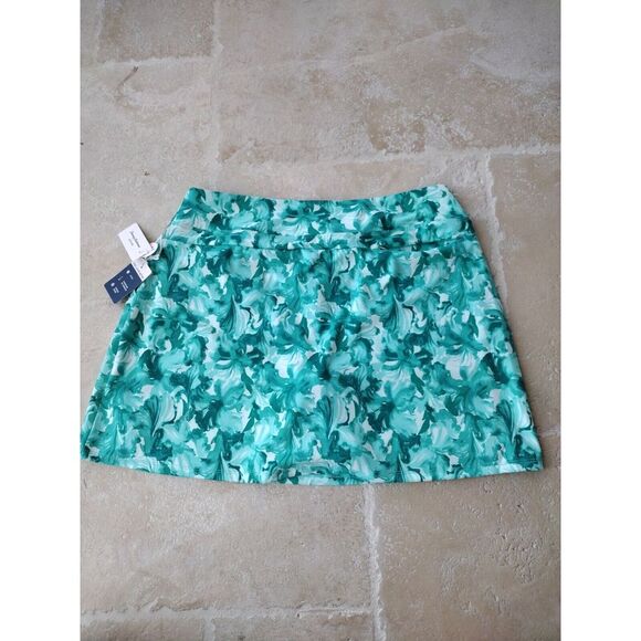 Tommy Bahama Active Skort Skirt Women Large‎ Green Abstract Tropical UPF 50 - Picture 9 of 9